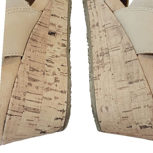 Life Sride Marina Bone Comfort Footbed Strappy Slip-on Wedge Sandals Size 7.5W - Picture 7 of 10